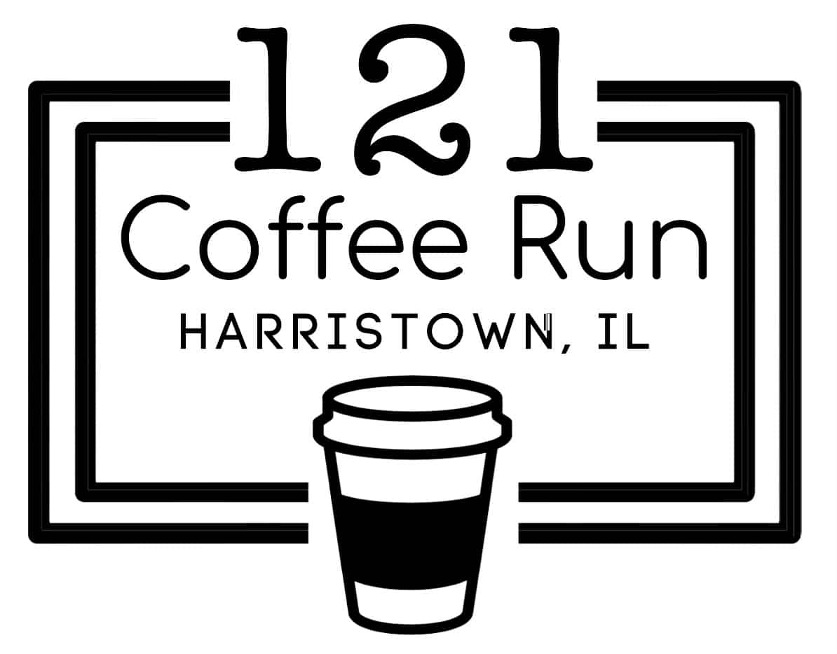 121 Coffee Run--Harristown logo
